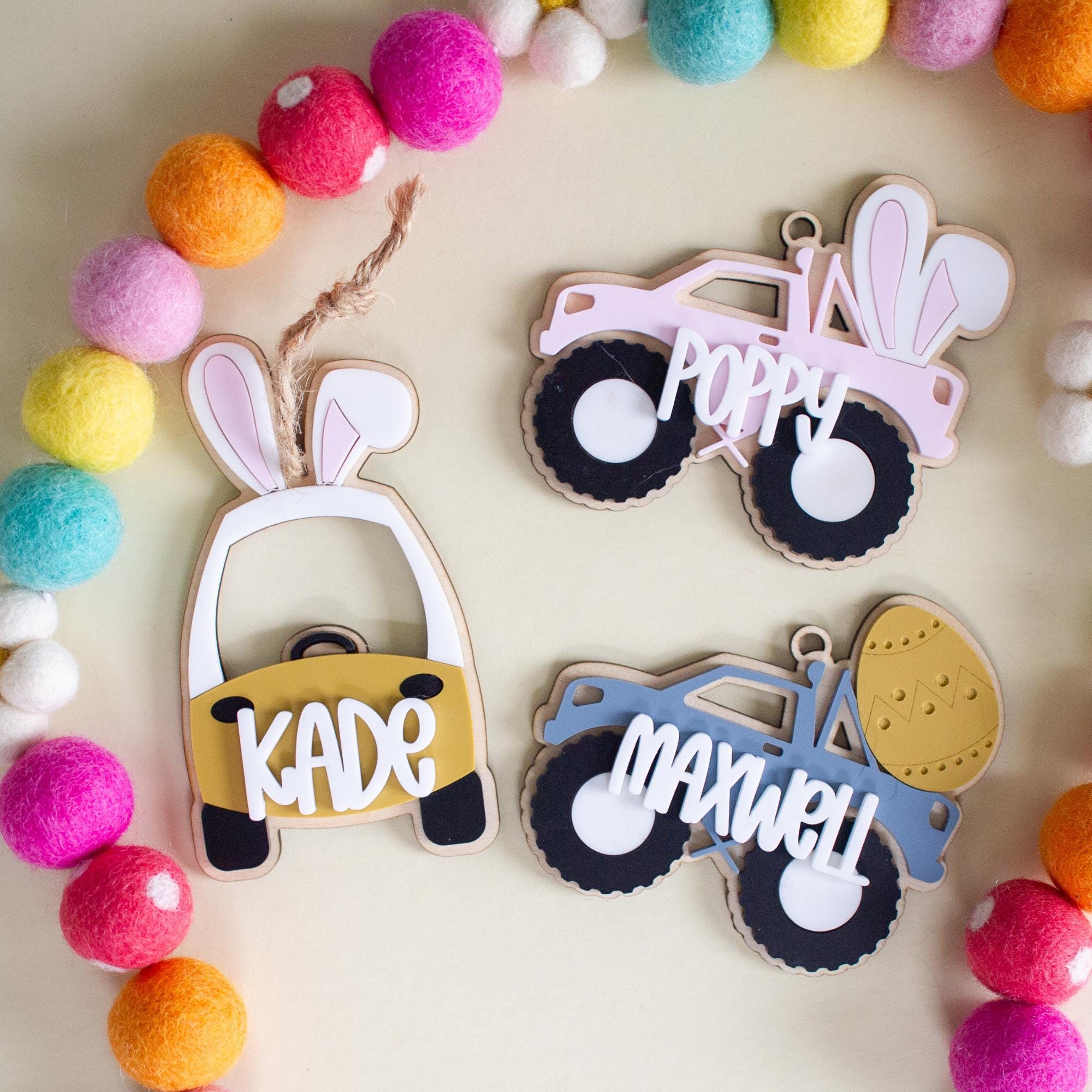 Monster Truck Easter Basket Tag | Personalized Easter Basket Name Tag | Easter Decorations | Custom Name Easter Gift | Truck Tag