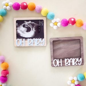 Ultrasound Picture Frame | Oh Baby Sonogram Frame | Baby Announcement Frame | Pregnancy Reveal Keepsake | Baby Shower Gift