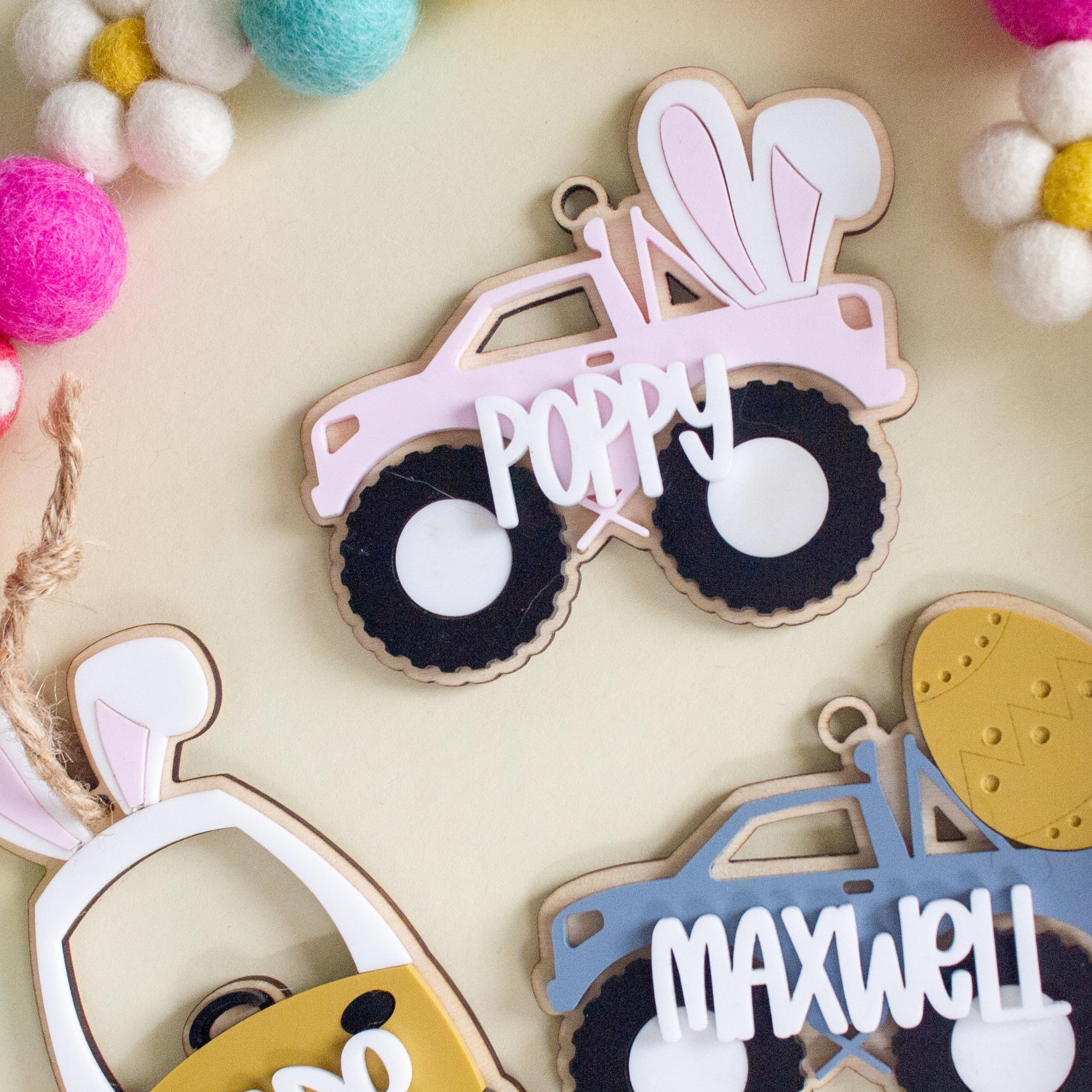 Monster Truck Easter Basket Tag | Personalized Easter Basket Name Tag | Easter Decorations | Custom Name Easter Gift | Truck Tag