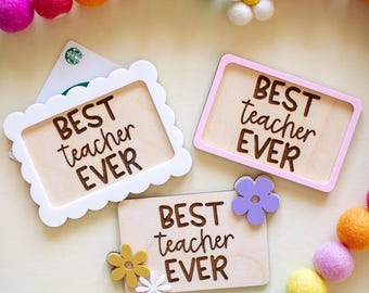 Engraved Wooden Gift Card Holder | Teacher Appreciation Gift
