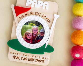 Golf-Themed Father's Day Magnetic Picture Frame: Personalized Dad Gift