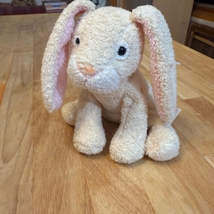 Russ Berrie Luv Pets Bunzie Bunny Rabbit Bean Bag Plush 5” Beige