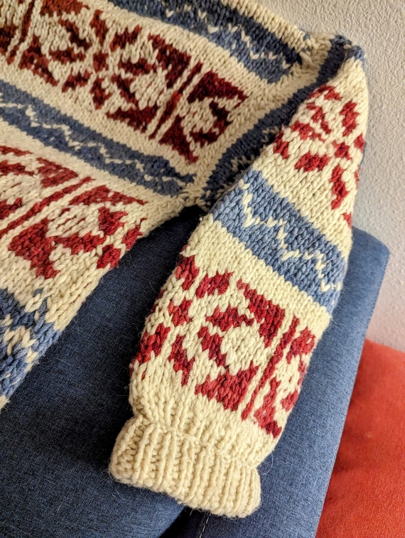 Vintage 1990's 100% Wool Sweater Handmade in Ecua… - image 4