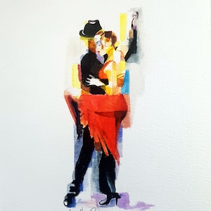 Acquerello su carta // Studio tango // acquerello originale // dipinto su carta