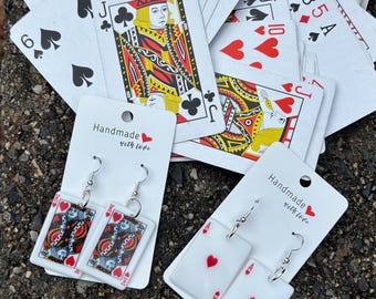 Playing Cards Acrylic Earrings, Playing Cards Earrings, Joker Earrings