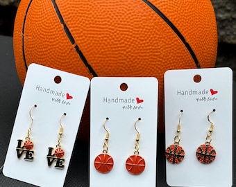 Basketball Earrings, Basketball Lover, Basketball Mom, Basketball Sister, Basketball Jewelry, Basketball  Gift for Girls, Customizable