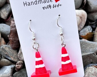 Traffic Cone Earrings, Traffic Cone Dangle Earrings, Construction Cone Earrings, Construction Earrings, Funny Earrings, Novelty Earrings