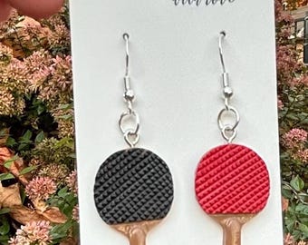 Brincos de raquete de pingue-pongue, brincos de raquete de pingue-pongue, brincos de raquete de tênis de mesa, presente de pingue-pongue, presente de tênis de mesa, presente esportivo