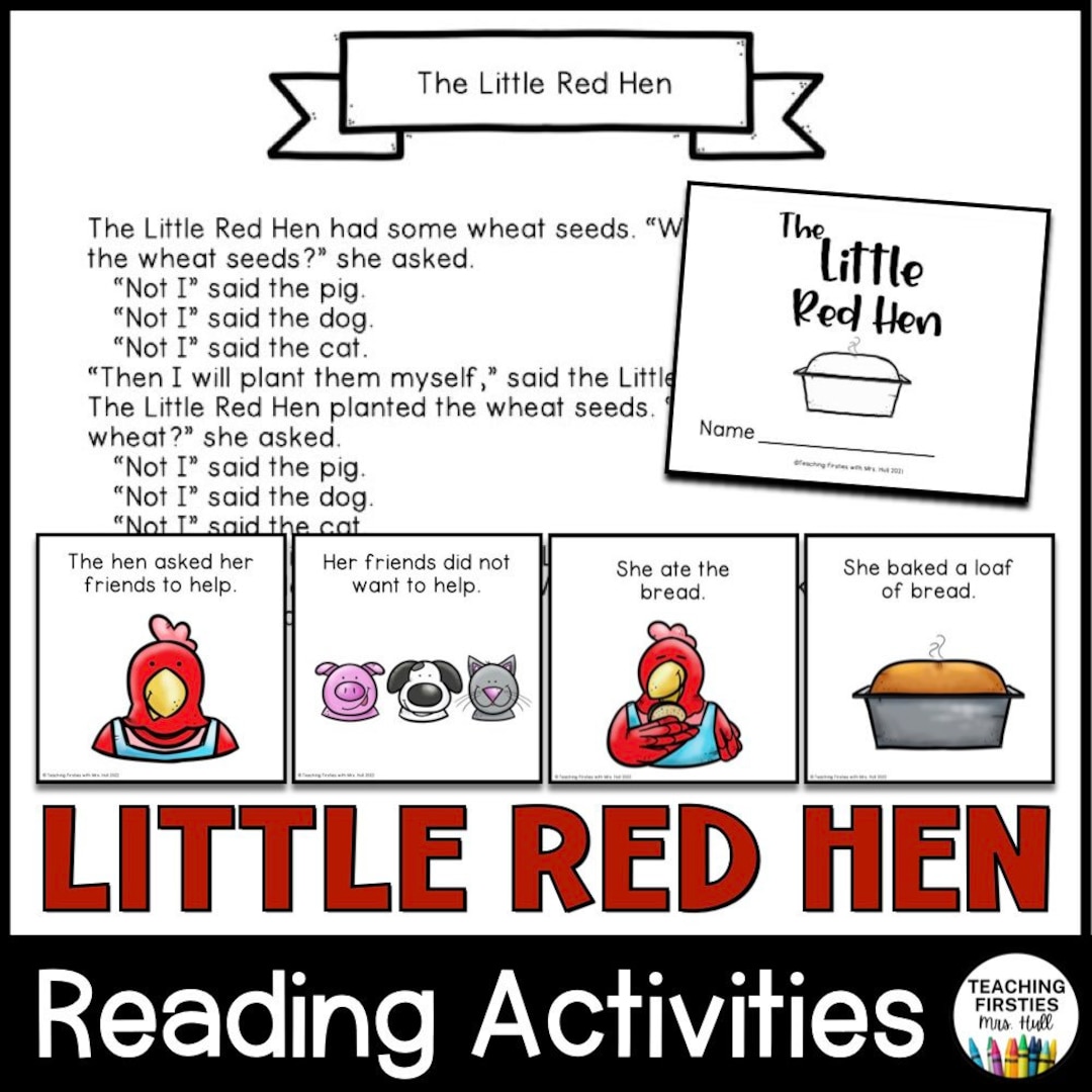 The Little Red Hen Story Reading Activities - Etsy