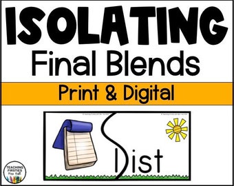 Phoneme Isolation Activities For Final Consonant Blends