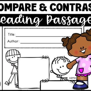Compare e contraste planilhas e atividades para impressão para compreensão de leitura