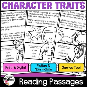 Reading Passages For The Character Traits Reading Strategy