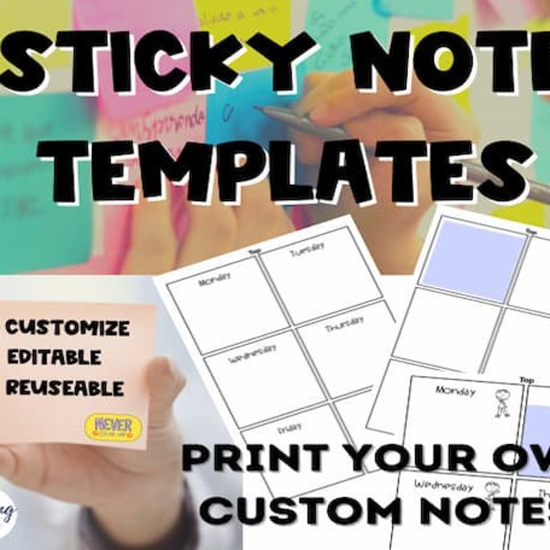 Sticky Note Template Etsy