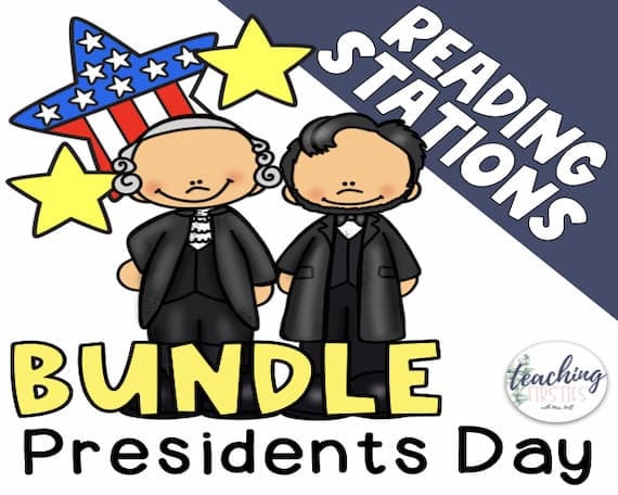 Reading Stations Presidents Day Activities BUNDLE Includes