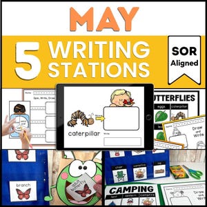 1st Grade May Writing Centers Bundle