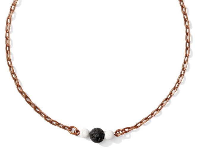 Lava Diffuser Choker necklace, Howlite Choker, Choker necklace for Girls, Granola Girl, boho jewelry for women, Gemstone Choker necklace