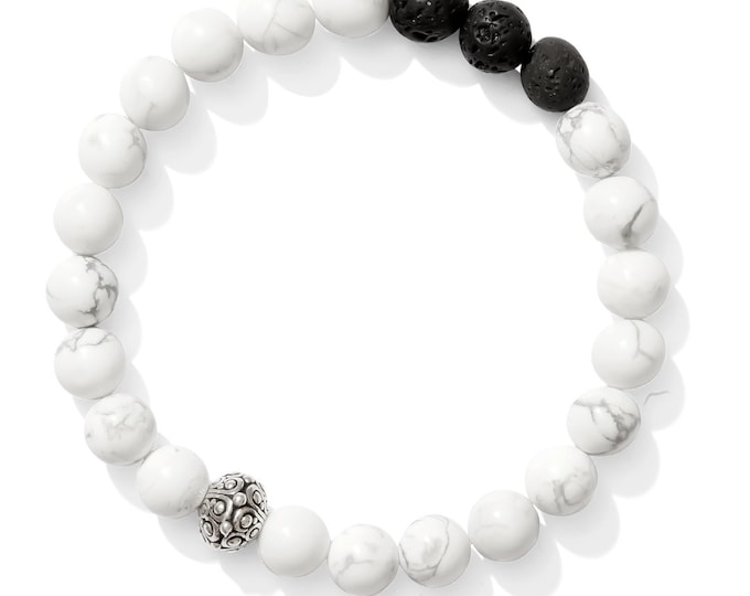 Howlite Aromatherapy Bracelet for her, Handmade essential oil Diffuser Bracelet Gift for her, Luna Bracelet Howlite Diffuser Bracelet