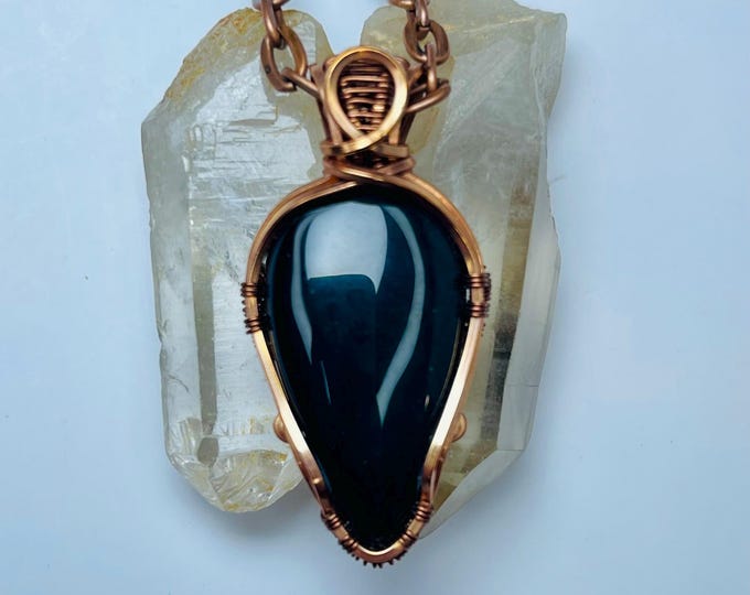 Handmade Copper Wire Wrap Carnelian Pendant: Minimalist Boho Necklace