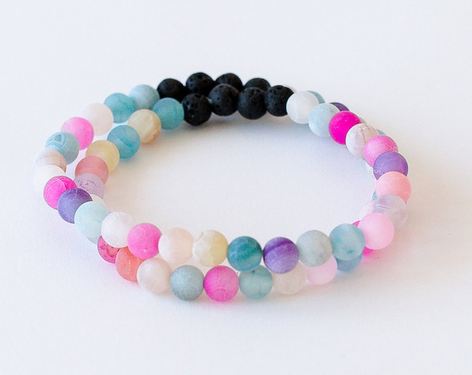 Boho Agate Aromatherapy Bracelet for Mom - Lava Stone Diffuser Bracelet - Handmade Aromatherapy Wrap Bracelet, Beach jewelry