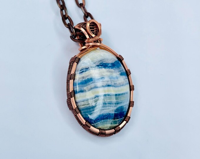 Sheelite Copper Minimalist Pendant, Handmade Wire Wrap Boho Necklace, Southwest Artisan Jewelry, Vibration Wellness Love Protection Jewelry