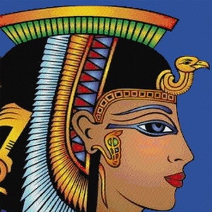 Cleopatra Cross Stitch Pattern: Egyptian Queen Portrait (Digital Download)
