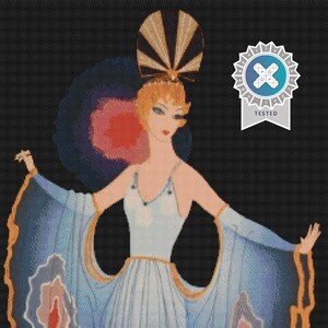 Erte Twilight Lady in Art Deco Dress Cross Stitch Pattern (Digital Download)