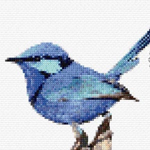 Blue Wren Cross Stitch Pattern – Australian Bird, Compatible with Pattern Keeper (Digital Download)
