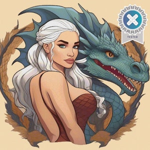 Daenerys Targaryen and Dragon Cross Stitch Pattern (Pattern Keeper File)
