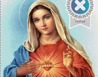 The Madonna Virgin Mary Immaculate Heart of Mary Cross Stitch Pattern - Includes Pattern Keeper File - Large Digital Download Chart 278x368