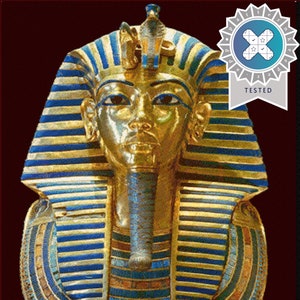 Tutankhamun Cross Stitch Pattern Young Egyptian Pharoah - Full Pattern Keeper File Included + Photo + Digital Download Chart