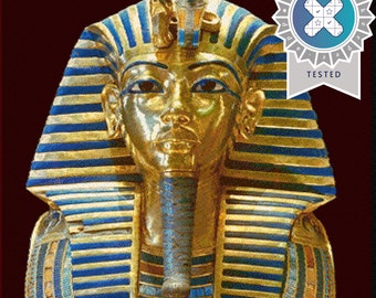 Tutankhamun Cross Stitch Pattern Young Egyptian Pharoah - Full Pattern Keeper File Included + Photo + Digital Download Chart