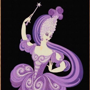 Art Deco Erte Costume for Lilac Fairy in Sleeping Beauty 1922 Cross Stitch Pattern & Photo VERY Large Quite Easy Digital Download Chart