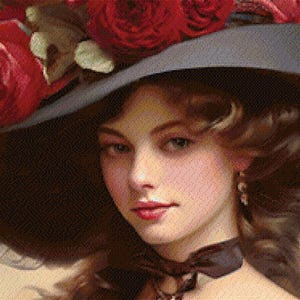 The Merry Widow Cross Stitch Pattern: Large Detailed Chart (PDF Download)