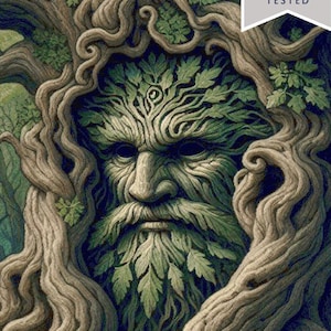 Green Man Forest Cross Stitch Pattern: Detailed Full Coverage (Digital Download)