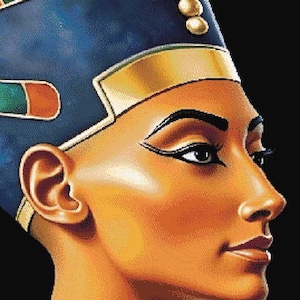 Schema per punto croce di Nefertiti: disegno complesso di grandi dimensioni (file Pattern Keeper)