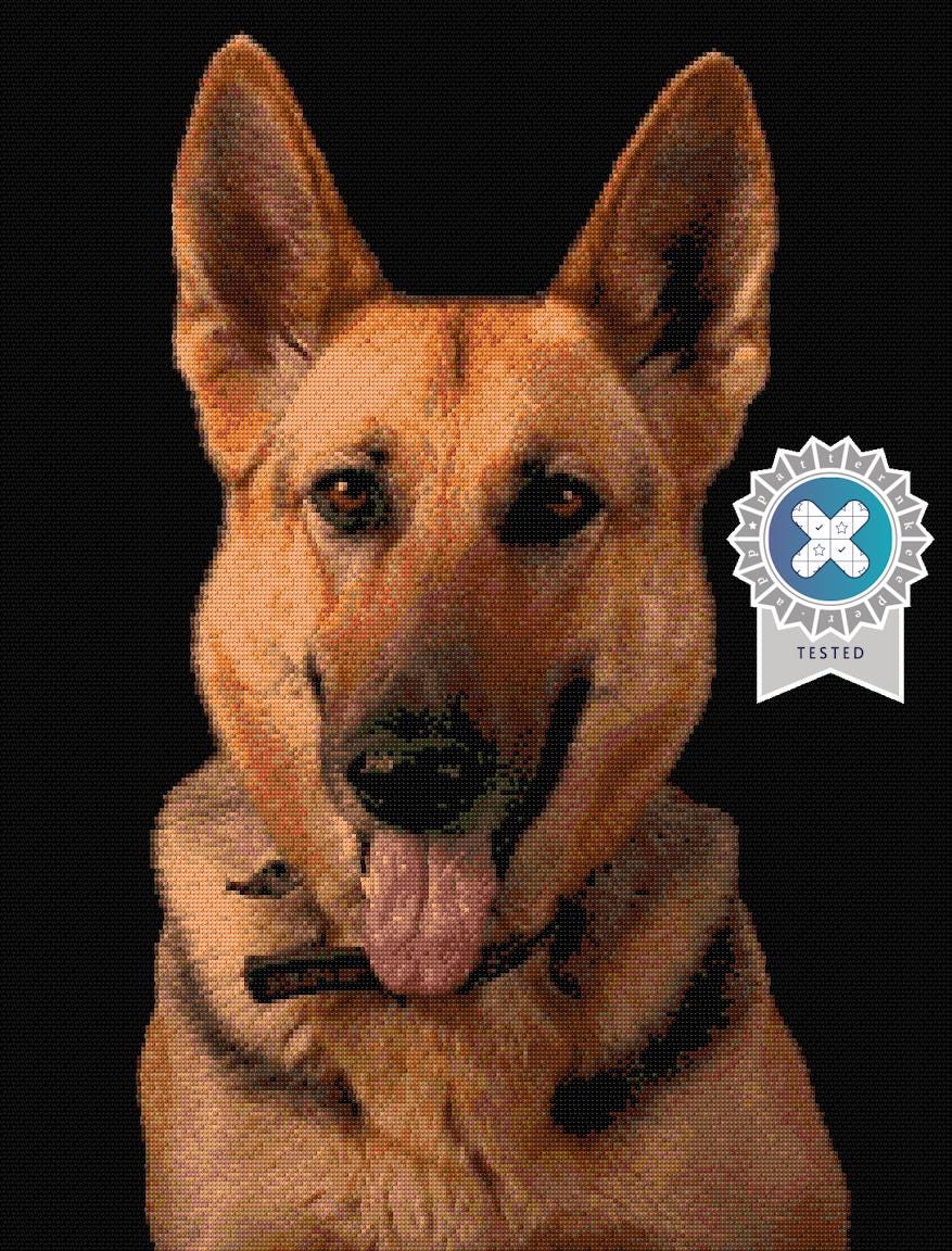 Magnificent German Shepherd Cross Stitch 215x292 Stitches, Inc Pattern Keeper File + Photo - Large Digital Download Chart