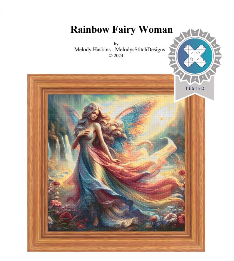Rainbow Fairy Cross Stitch Pattern: Detailed Full Coverage (PDF Pattern ...
