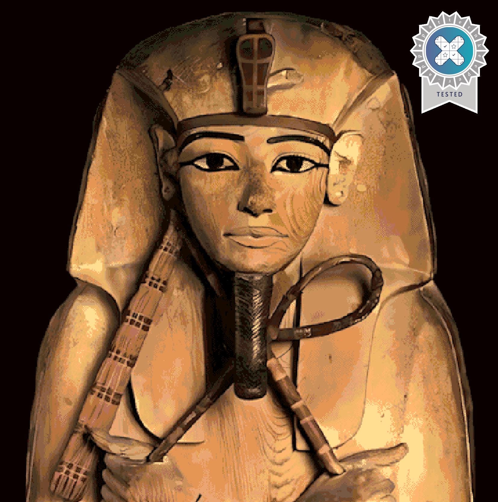 ラムセス2世の石棺のクロスステッチパターン：エジプト風の