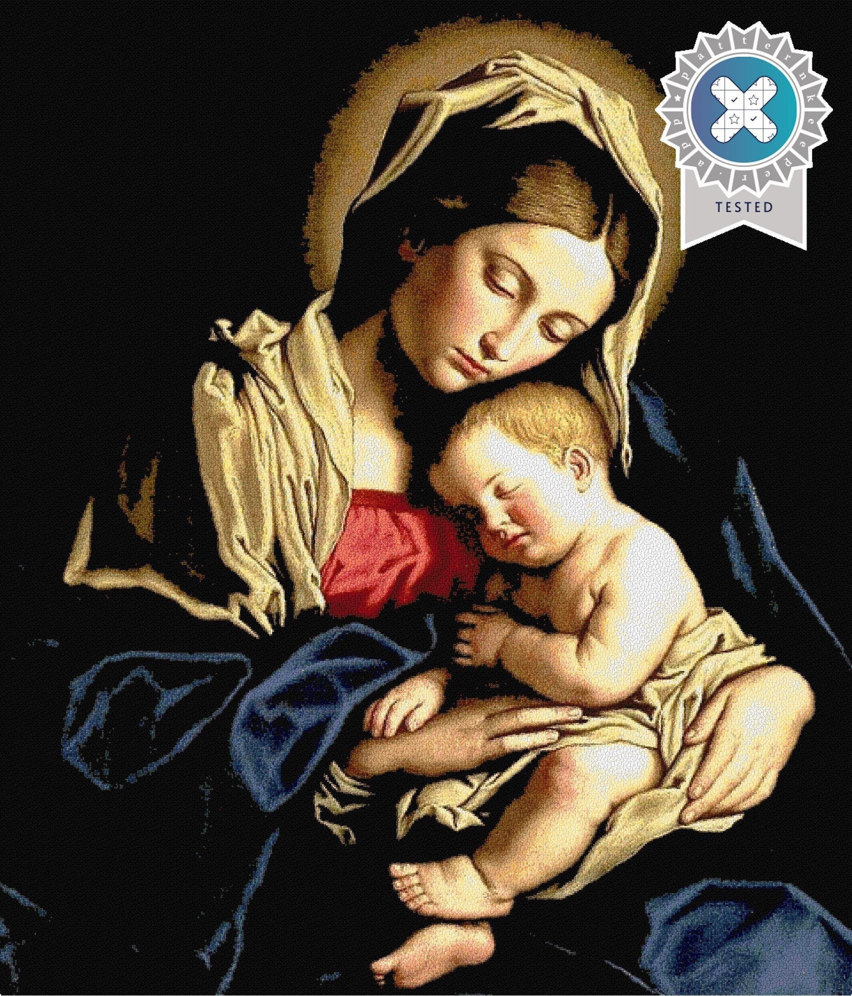 Madonna & Child Cross Stitch Pattern: Large Detailed Chart