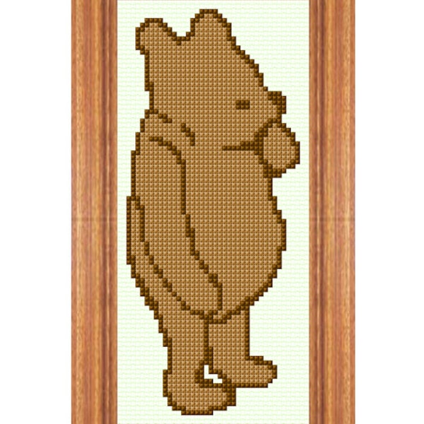 EASY Pooh Bear Pattern Winnie the Pooh Cross Stitch Pattern + Photo - Easy Simple SMALL Digital Download Pattern