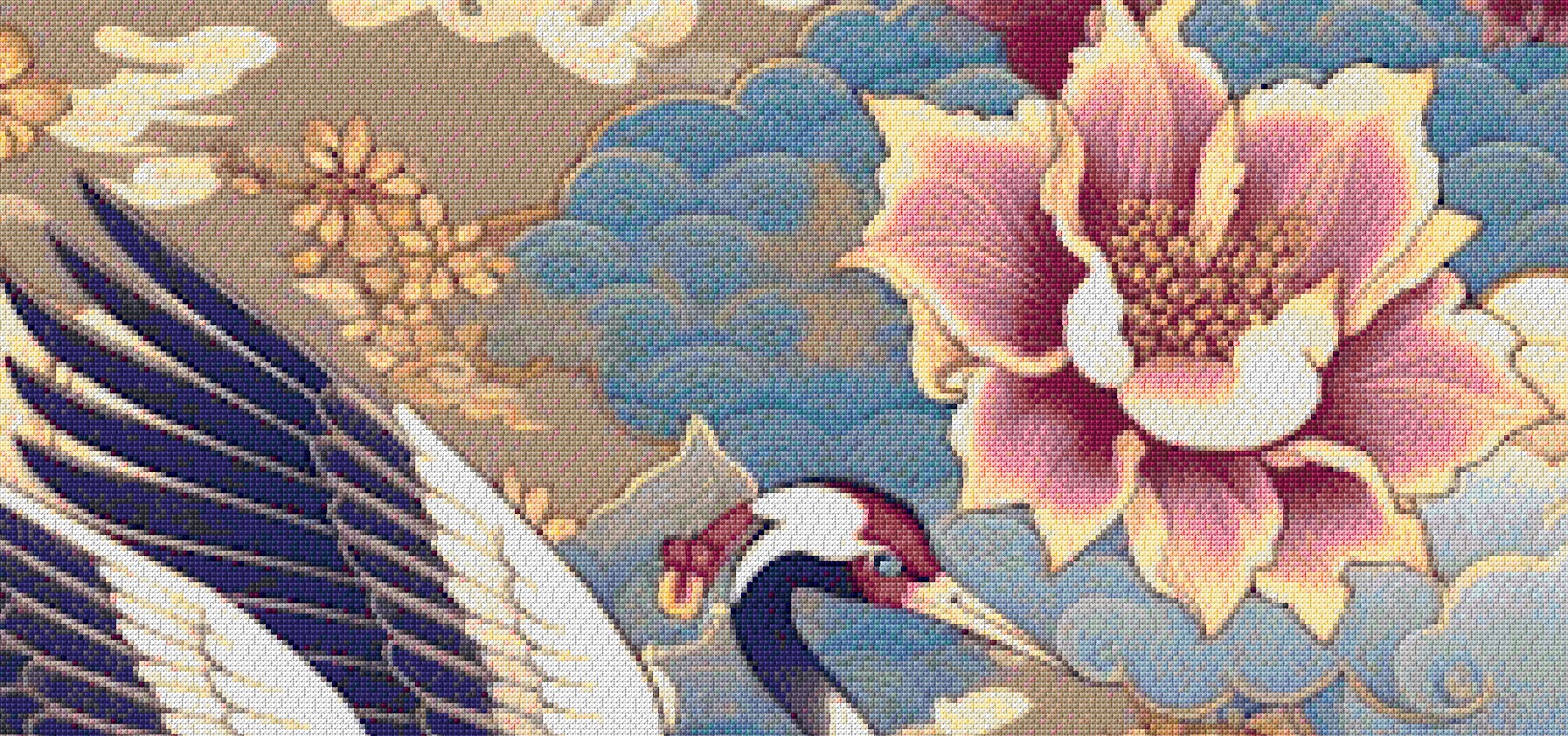 Dancing Cranes Bird Cross Stitch Pattern - Inc Full Pattern