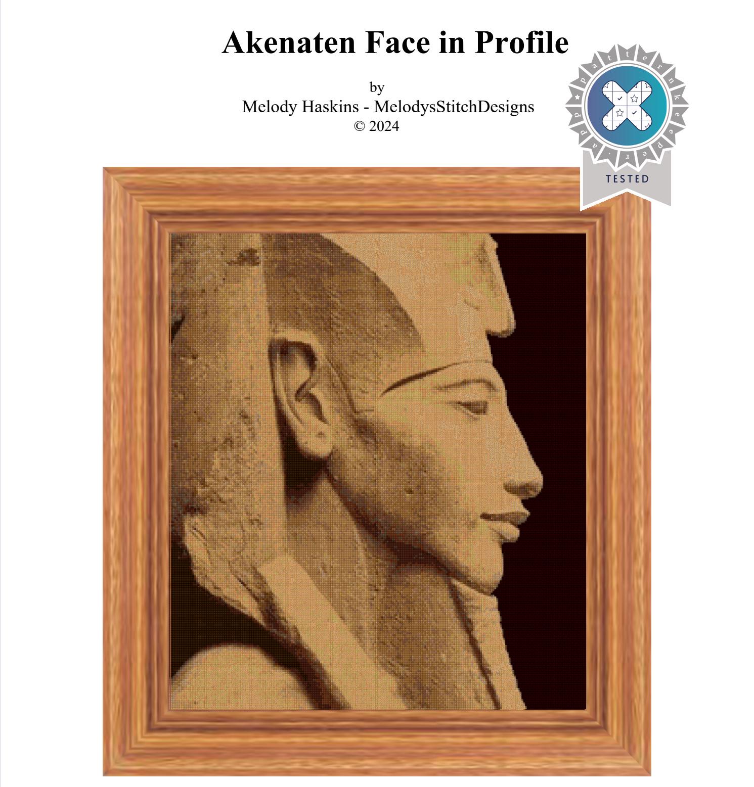 Akhenaten Profile Cross Stitch Pattern: Detailed Full Pattern