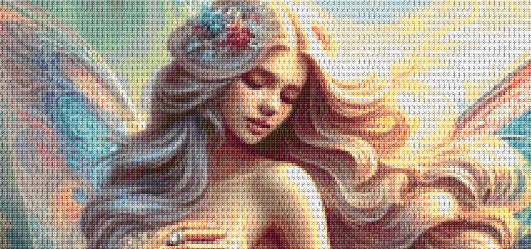 Rainbow Fairy Cross Stitch Pattern: Detailed Full Coverage (PDF Pattern ...