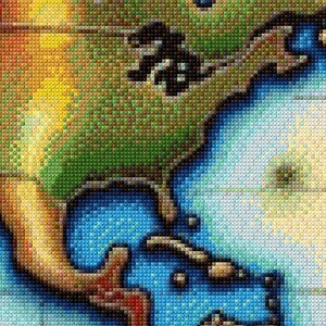 World Map Cross Stitch Pattern: Robinson Projection (digital Download ...