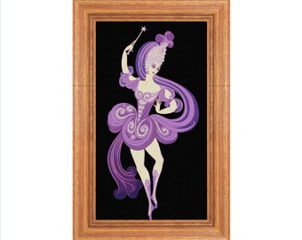 Art Deco - Erte - Costume for Lilac Fairy in Sleeping Beauty 1922 Cross Stitch Pattern & Photo VERY Large Quite Easy Digital Download Chart