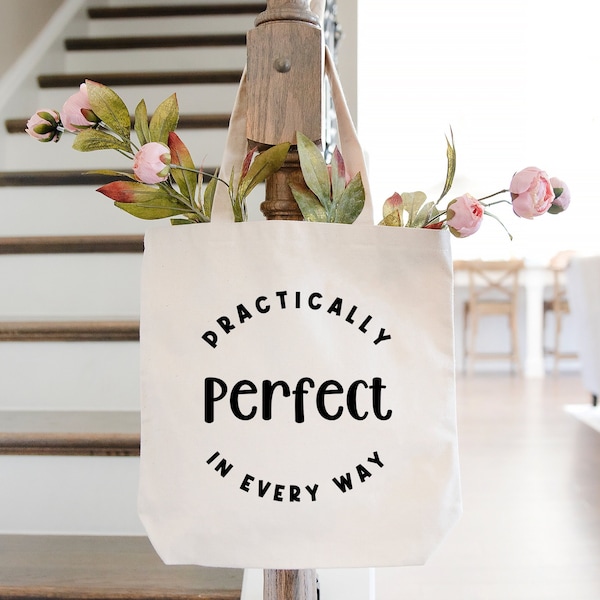 Practically Perfect in Every Way Tote Bag | Mary Poppins Bag | Disney Inspired Tote Bag | Womens Disney Bag | Mary Poppins Accessories