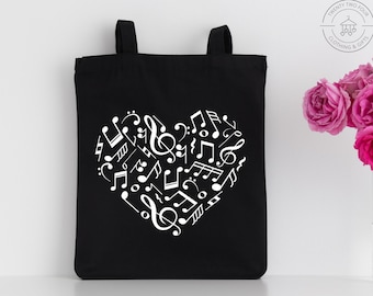 Music Lover Tote Bag | Music Bag | Student Tote Bag | Music Note Bag | Gift for Music Lover | Music Lover Gift | Gift for Her | Musician Bag