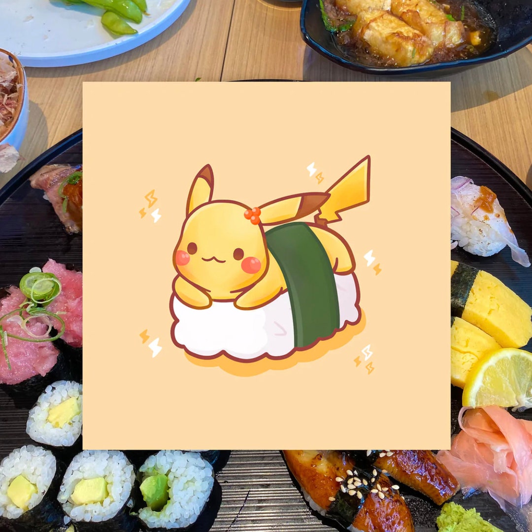 Pikachu Tamago Sushi Art Print Etsy Australia