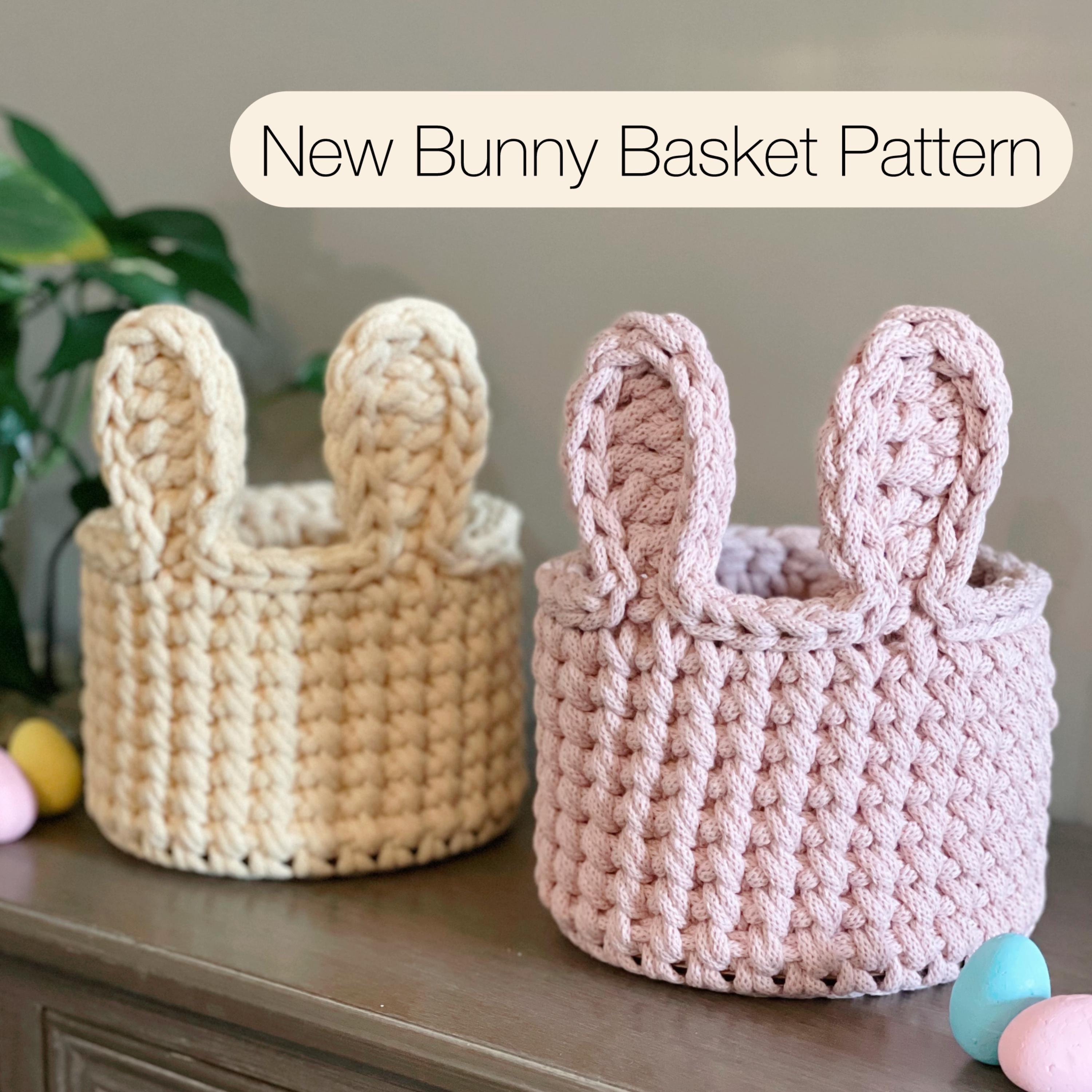 Crochet Bunny Basket Pattern (PDF) | Instant Download | Basket With ...