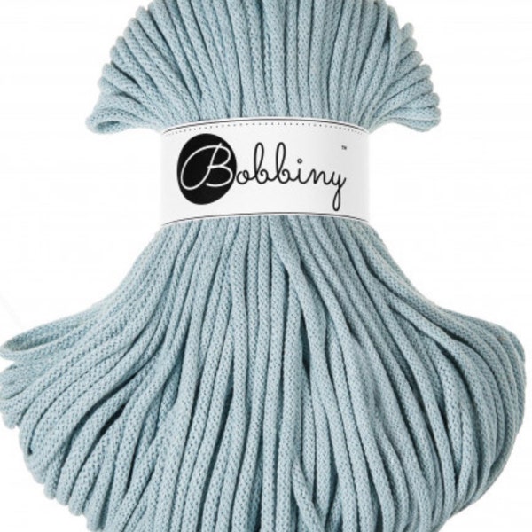 BOBBINY Misty 5mm braided cord, macrame, crochet, and knitting supplies, 108 yds